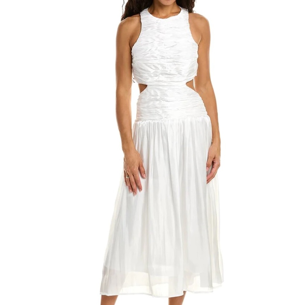 OPT Yazmin Midi Dress - White - Size Small S